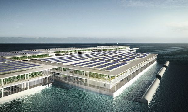 海上に浮かぶ未来の植物工場・食料生産基地