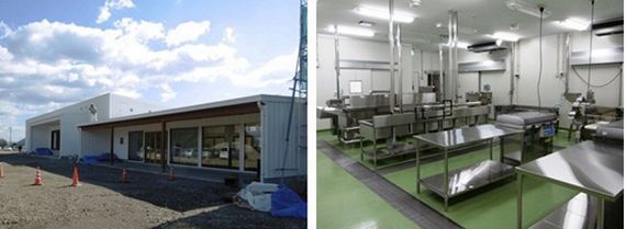 植物工場によるホウレン草の生産と介護食向け加工施設を併設
