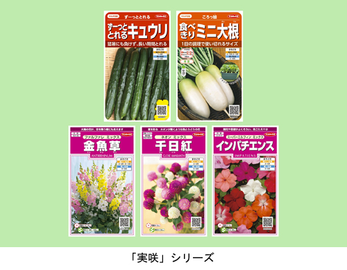 サカタのタネ、絵袋種子「実咲」シリーズからキュウリやキンギョソウなど５点を発売