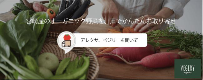 Alexaアレクサで宮崎産オーガニック野菜が買える、Amazon Pay対応 Alexaスキル「VEGERY」をリリース