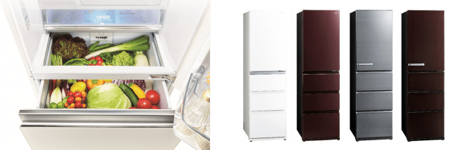 業界初・冷蔵室から見渡せる野菜室、AQUA 冷凍冷蔵庫『Delie（デリエ）シリーズ』発売